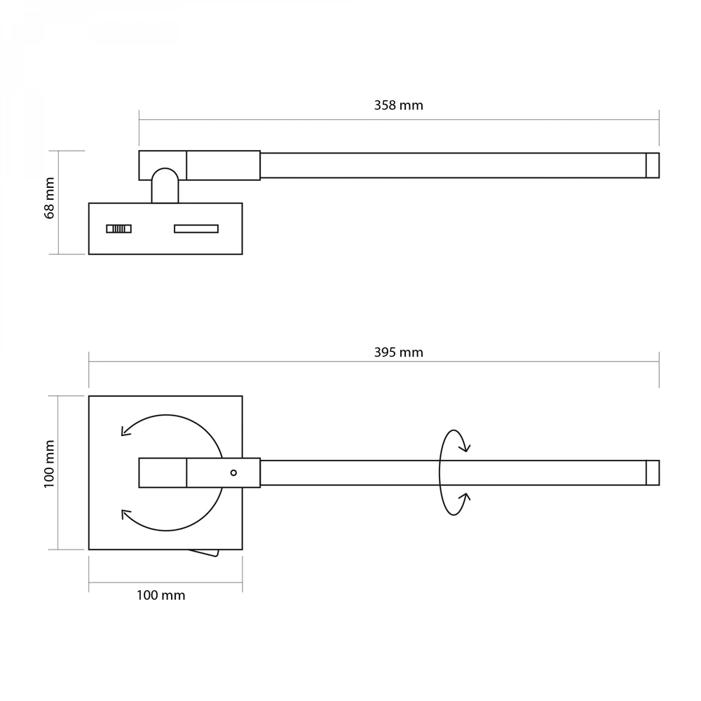 LED sieninė lempa 5W 500Lm 3000/4000/6000K IP20 VIDEX VL-WL041-05CB | juoda – Foninis apšvietimas (backlight) ir keičiama šviesos temperatūra patalpos atmosferai sukurti