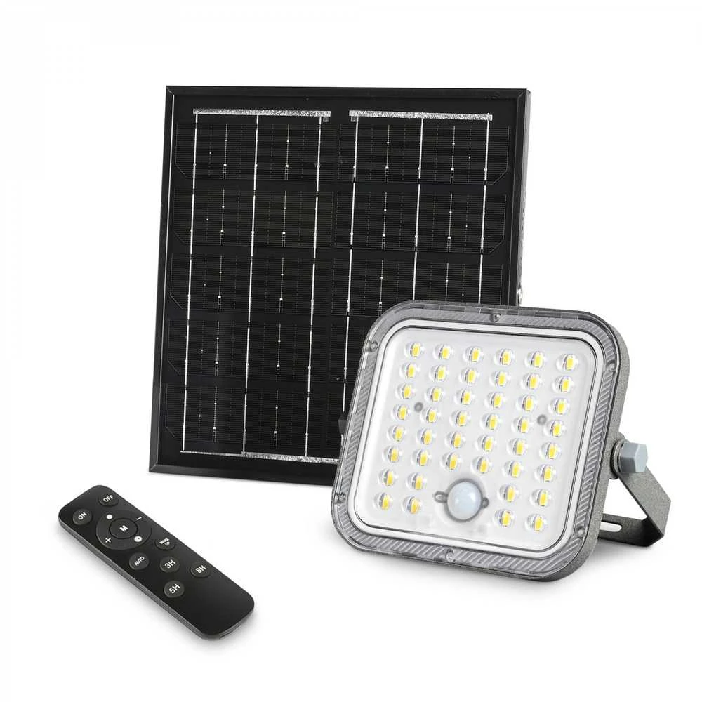 Saulės LED prožektorius su jutikliu ir saulės baterija 16Wh 1400Lm 5000K IP65 LiFePO4 5000 mAh 6W, VIDEX VL-FSO4-205-S – Monokristalinė baterija visiškai nepriklausomybei nuo elektros tinklo