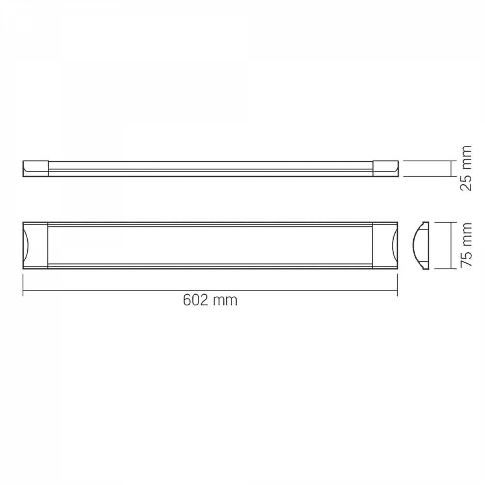 Lubinis šviestuvas Linijinis LED šviestuvas LED 18W 600mm 2250Lm 4000K IP20, VIDEX VLE-BN-18064 | vidaus, baltas – Zero-Flicker IC tvarkyklė akių komfortui