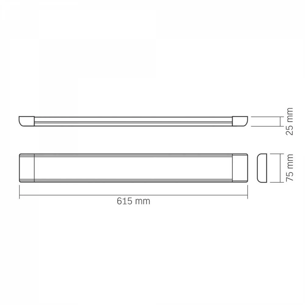 Lubinis šviestuvas Linijinis LED šviestuvas LED 27W 600mm 3550Lm 4000K IP20, VIDEX VLE-BN-27064 | vidaus, baltas – Zero-Flicker IC tvarkyklė akių komfortui