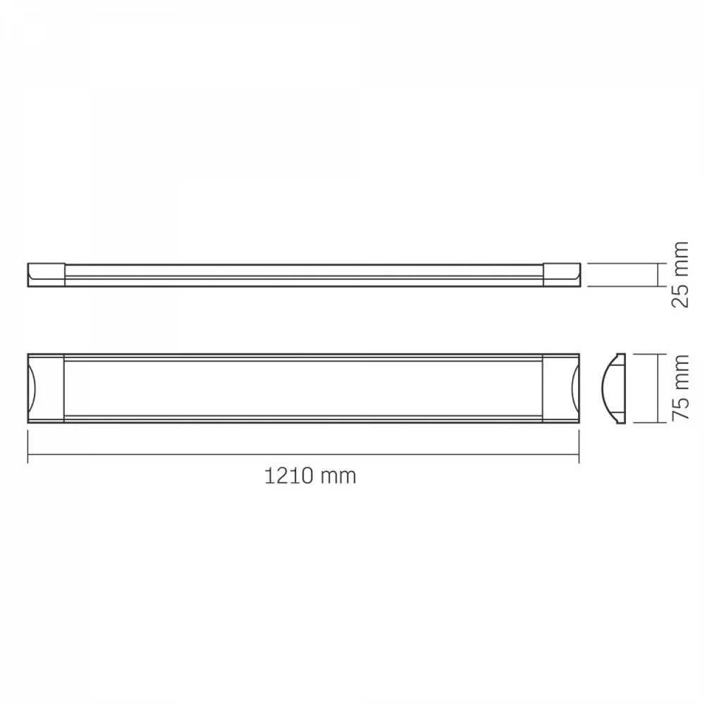 Lubinis šviestuvas Linijinis LED šviestuvas LED 36W 1200mm 4500Lm 4000K IP20, VIDEX VLE-BN-36124 | vidaus, baltas – Zero-Flicker IC tvarkyklė akių komfortui