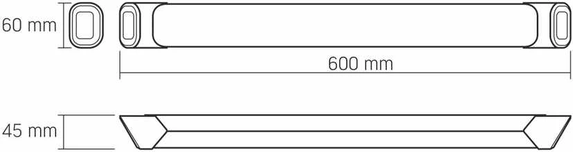 Lubinis šviestuvas Linijinis LED šviestuvas LED 36W 600mm 4000Lm 5000K IP20, VIDEX VLE-BN-36065B | vidaus, juodas – Zero-Flicker IC tvarkyklė akių komfortui