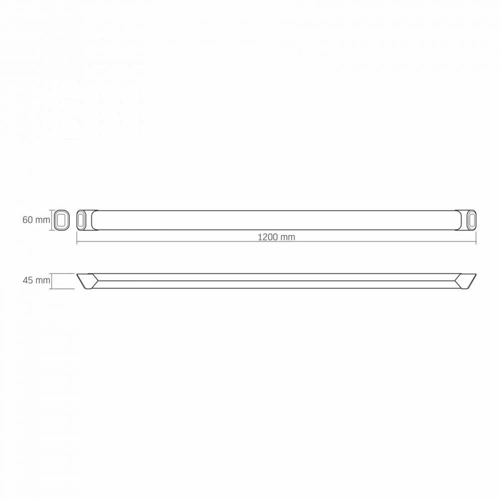 Lubinis šviestuvas Linijinis LED šviestuvas LED 72W 1200mm 8000Lm 5000K IP20, VIDEX VLE-BN-72125B | vidaus, juodas – Zero-Flicker IC tvarkyklė akių komfortui