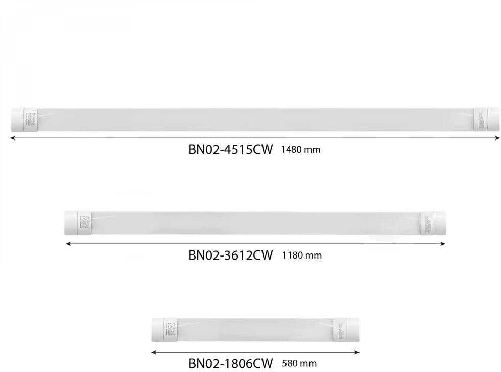 Linijinis LED šviestuvas 35-40-45W 1480mm 5400Lm 4000/5000/6500K IP20 VIDEX VL-BN02-4515CW | baltas – keičiama galia ir reguliuojamas CCT atspalvis