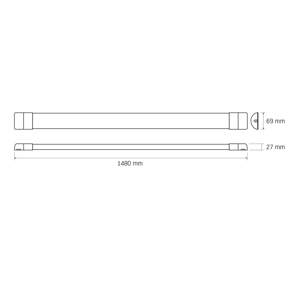 Linijinis LED šviestuvas 35-40-45W 1480mm 5400Lm 4000/5000/6500K IP20 VIDEX VL-BN02-4515CW | baltas – keičiama galia ir reguliuojamas CCT atspalvis