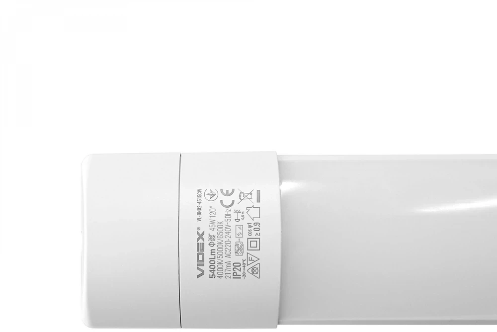 Linijinis LED šviestuvas 35-40-45W 1480mm 5400Lm 4000/5000/6500K IP20 VIDEX VL-BN02-4515CW | baltas – keičiama galia ir reguliuojamas CCT atspalvis