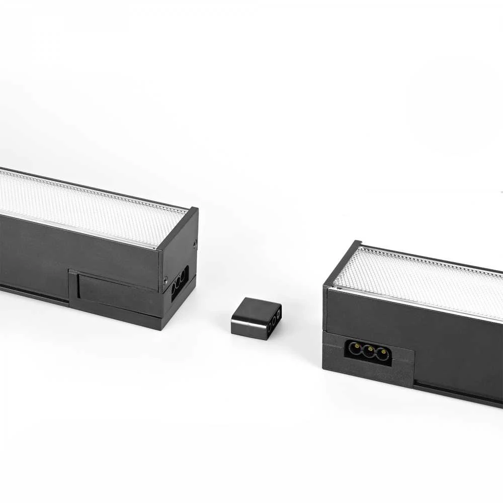 Pakabinamas šviestuvas Linijinis LED šviestuvas 24W 600mm, sujungiamas linija, 2400Lm 5000K, IP20, juodas, VIDEX VL-BNL02-24065B | Neutrali balta šviesa – Modulinis sujungimas nepertraukiamų šviesos linijų kūrimui