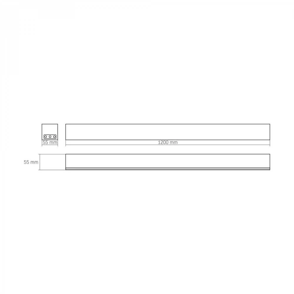 Pakabinamas šviestuvas Linijinis LED šviestuvas 50W 1200mm, sujungiamas linija, 5000Lm 5000K, IP20, juodas, VIDEX VL-BNL02-50125B | Neutrali balta šviesa – Masyvus juodo aliuminio korpusas efektyviam aušinimui