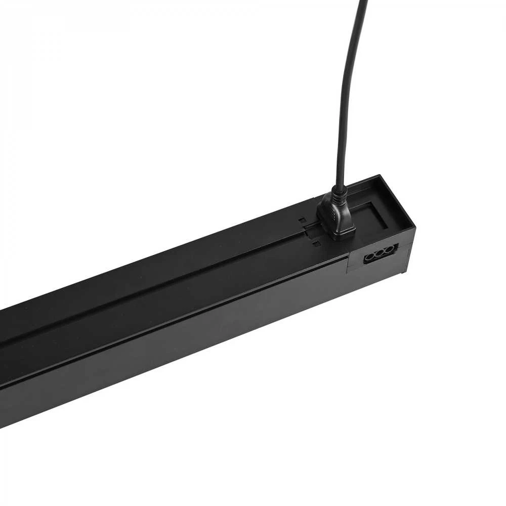 Pakabinamas šviestuvas Linijinis LED šviestuvas 50W 1200mm, sujungiamas linija, 5000Lm 5000K, IP20, juodas, VIDEX VL-BNL02-50125B | Neutrali balta šviesa – Masyvus juodo aliuminio korpusas efektyviam aušinimui