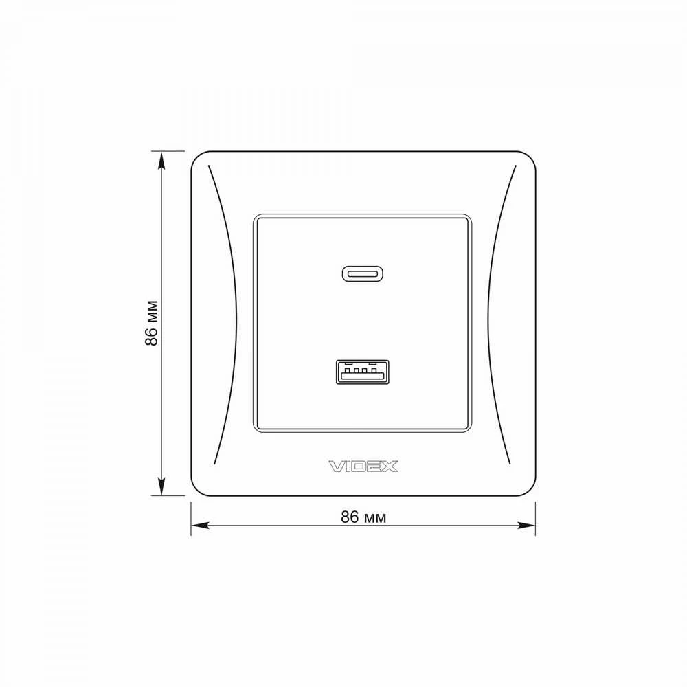 Potinkinis įkrovimo lizdas greitas krovimas 20W (USB-A + USB-C), Videx Binera, balta, IP20 VF-BNCHRUC20-W – 20W greitas įkrovimas telefonų ir planšečių baterijų atkūrimui