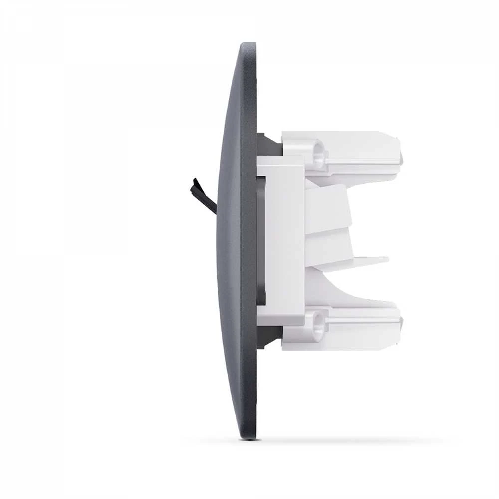 Potinkinis duomenų lizdas Cat6+Cat6 (RJ45 kištukas), Videx Binera, juodas grafitas, IP20 VF-BNSK2PC6-BG – dvigubas RJ45 duomenų prievadas greito kabelinio interneto tiekimui