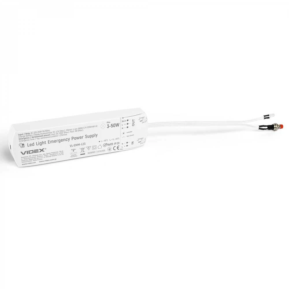 Lubinis šviestuvas Avarinio LED šviestuvo maitinimo šaltinis 3-50W, Li-Ion 2x18650, 3.7V, 2200mAh, VIDEX VL-EMM-L23 – Užtikrina šviestuvo veikimą dingus elektrai