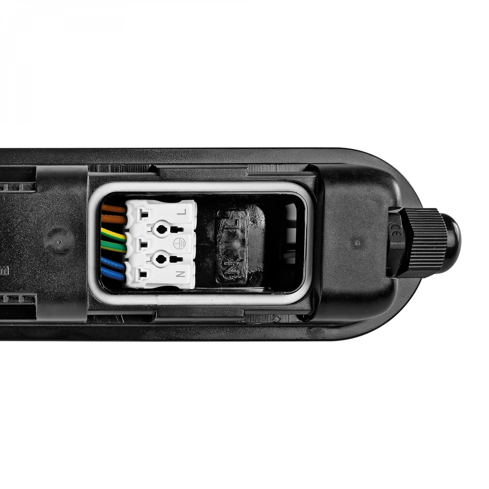 Lubinis šviestuvas Drėgmei atsparus linijinis šviestuvas (-25°C~+40°С) LED 36W 1200mm 5760Lm 5000K IP65 VIDEX VL-BNWL05-36125B | juodas – drėgmei atsparus šviestuvas sandėliams ir gamybinėms patalpoms