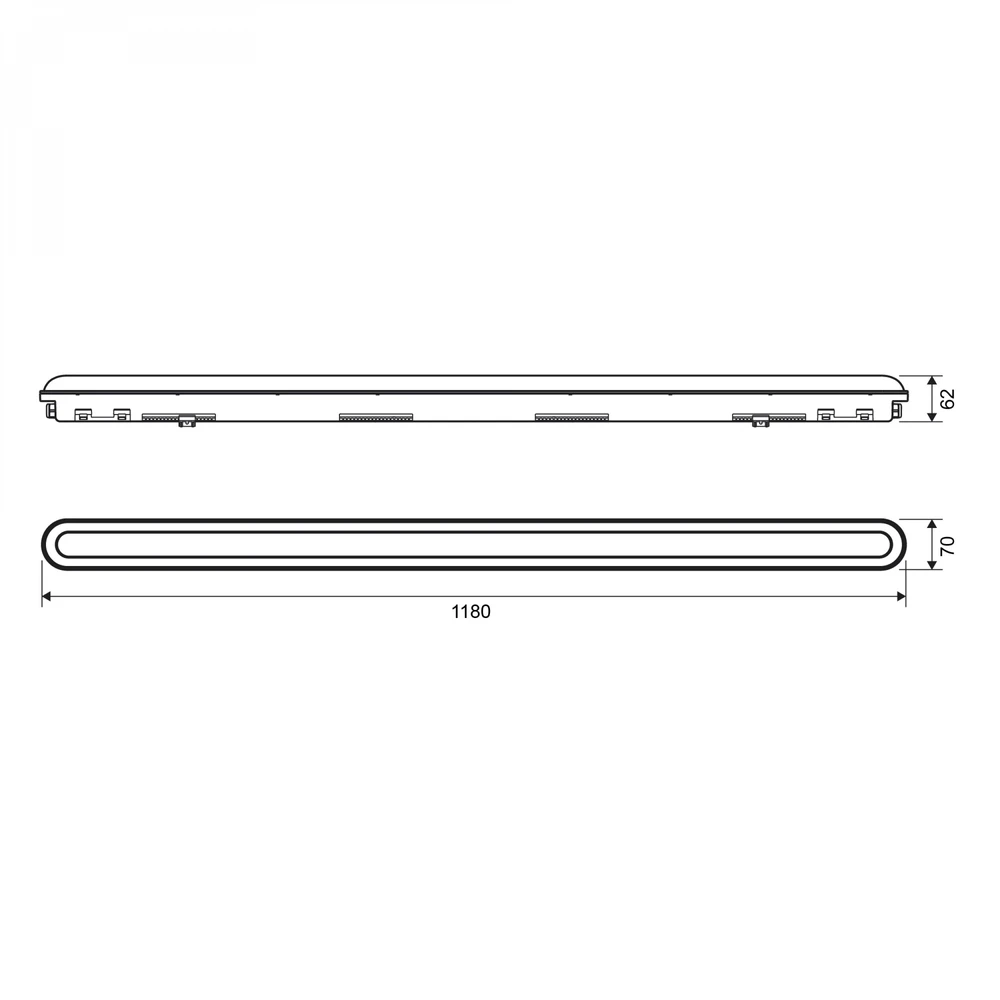 Lubinis šviestuvas Drėgmei atsparus linijinis šviestuvas (-25°C~+40°С) LED 36W 1200mm 5760Lm 5000K IP65 VIDEX VL-BNWL05-36125B | juodas – drėgmei atsparus šviestuvas sandėliams ir gamybinėms patalpoms
