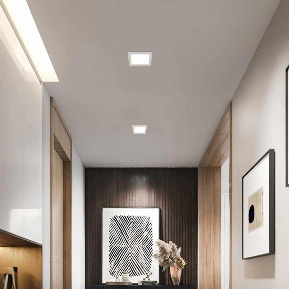 Įmontuojamas LED skydelis 12W 1400Lm 4000K IP20, VIDEX VLE-DLBS-124 | Kvadratinis, baltas – Žemo profilio dizainas montavimui sekliose lubose