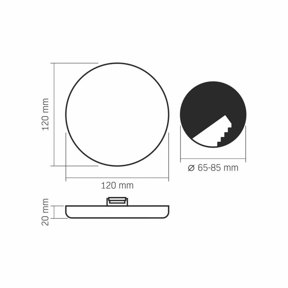 Įmontuojamas LED skydelis 15W 1950Lm 4000K IP44, VIDEX VLE-DLFR-154 | Apvalus, baltas – Žemo profilio dizainas montavimui sekliose lubose
