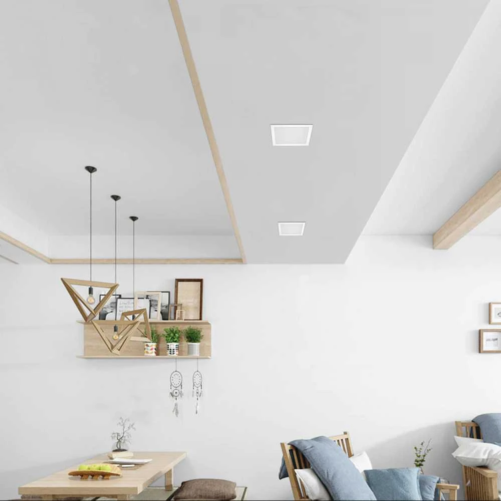 Įmontuojamas LED skydelis 18W 2200Lm 4000K IP20, VIDEX VLE-DLBS-184 | Kvadratinis, baltas – Žemo profilio dizainas montavimui sekliose lubose