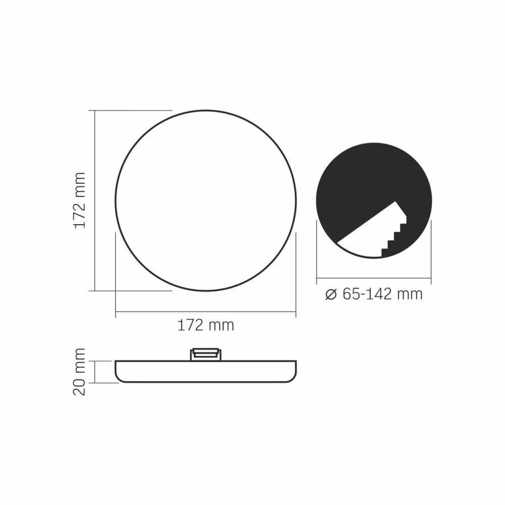 Įmontuojamas LED skydelis 24W 2950Lm 4000K IP44, VIDEX VLE-DLFR-244 | Apvalus, baltas – Žemo profilio dizainas montavimui sekliose lubose