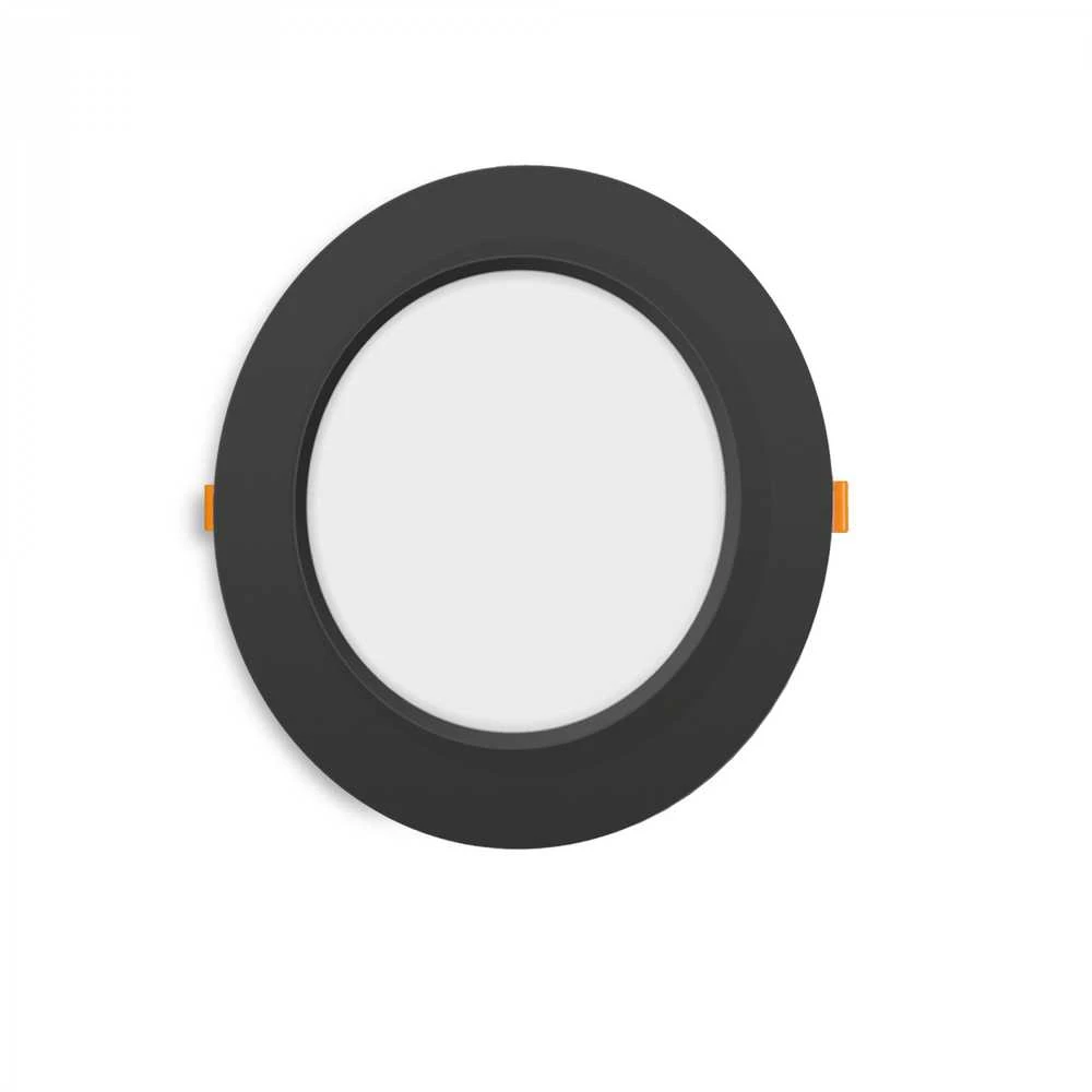 Įmontuojamas LED skydelis 6W 620Lm 4000K IP20, VIDEX VLE-DLBR-064B | Apvalus, juodas – Žemo profilio dizainas montavimui sekliose lubose