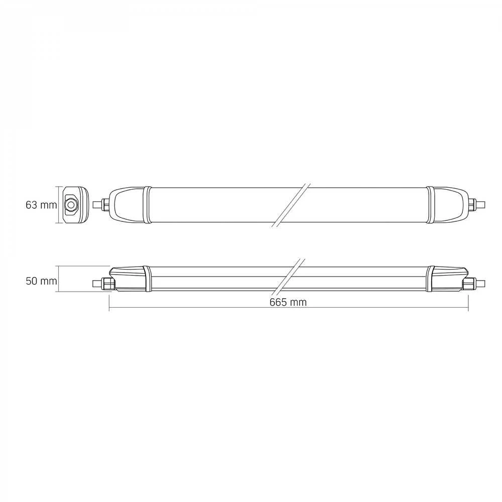 Lubinis šviestuvas Drėgmei atsparus linijinis šviestuvas (-40°C~+50°С) LED 20W 665mm 3200Lm 5000K IP65, VIDEX VL-BNWL04-20065 | baltas – Tinka šaldikliams ir katilinėms
