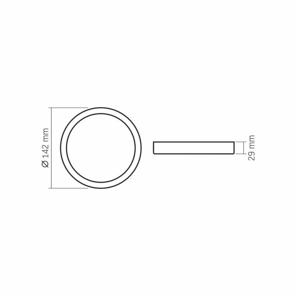 Lubinis šviestuvas Vidaus LED plafonas 12W 1250Lm 4000K IP20, VIDEX VLE-DLRS-124 – UV atsparus kupolas, kuris ilgainiui negeltonuoja