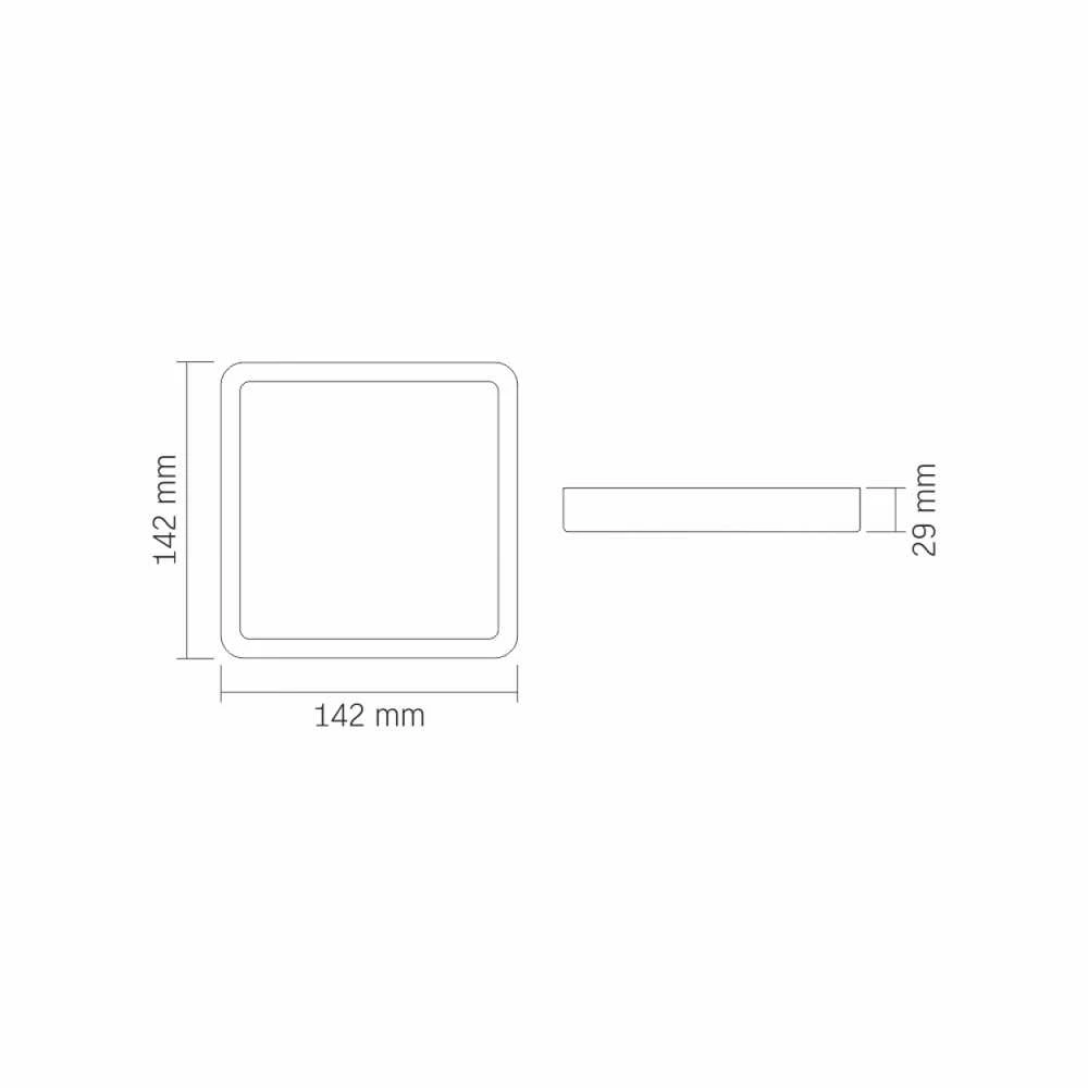Lubinis šviestuvas Vidaus LED plafonas 12W 1250Lm 4000K IP20, VIDEX VLE-DLSS-124 – UV atsparus kupolas, kuris ilgainiui negeltonuoja