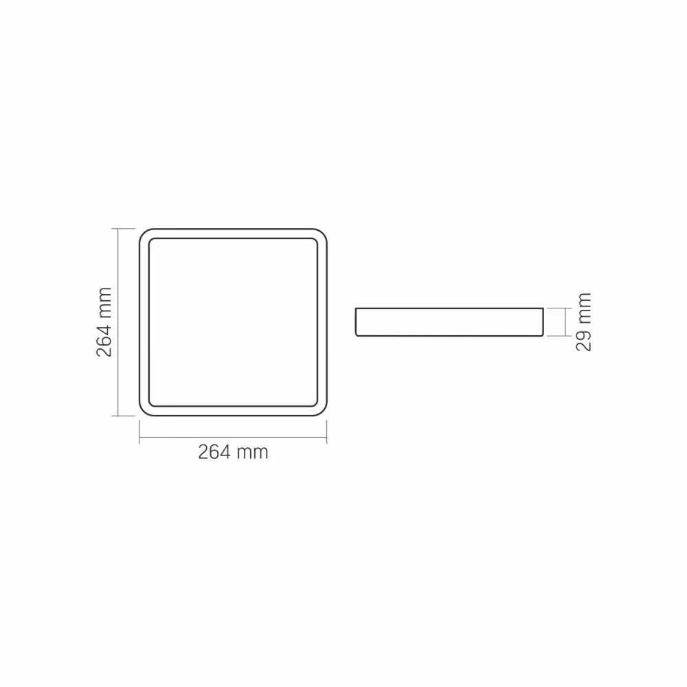 Lubinis šviestuvas Vidaus LED plafonas 24W 2500Lm 4000K IP20, VIDEX VLE-DLSS-244 – UV atsparus kupolas, kuris ilgainiui negeltonuoja