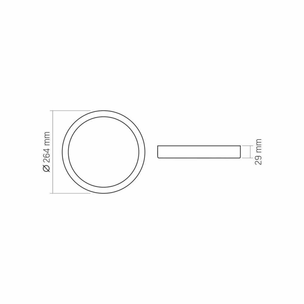 Lubinis šviestuvas Vidaus LED plafonas 24W 2500Lm 4000K IP20, VIDEX VLE-DLRS-244 – UV atsparus kupolas, kuris ilgainiui negeltonuoja