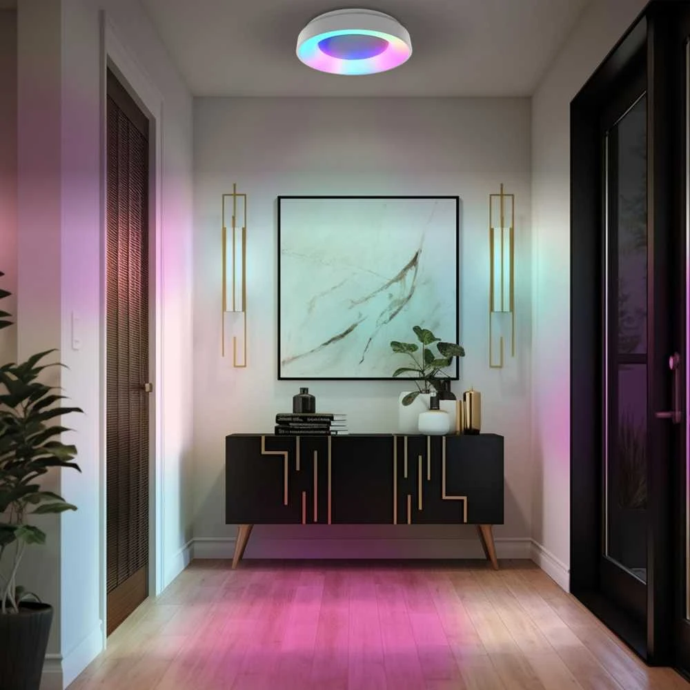 Lubinis šviestuvas Dimeriuojamas LED plafonas su pulteliu 72W 4700Lm 2700K-6000K IP20, VIDEX VLE-ERC-RGB-72W | baltas – Reguliuojamas šviesos intensyvumas ir tonas (CCT)