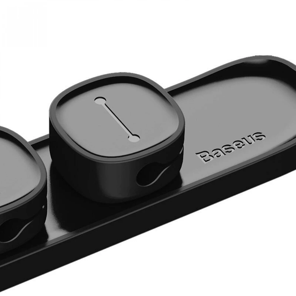 Kabelių laikiklis klijuojamas su magnetiniais 3 kabelių adapteriais juodas BASEUS