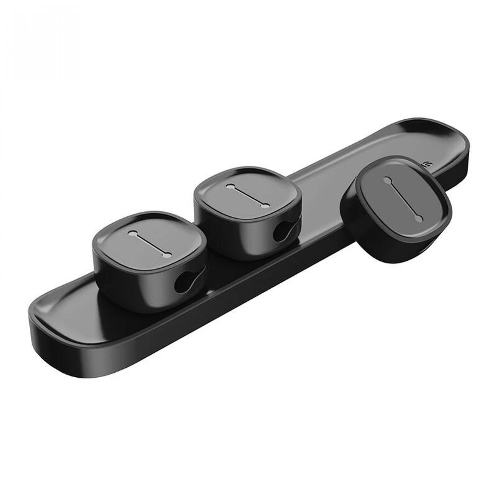 Kabelių laikiklis klijuojamas su magnetiniais 3 kabelių adapteriais juodas BASEUS