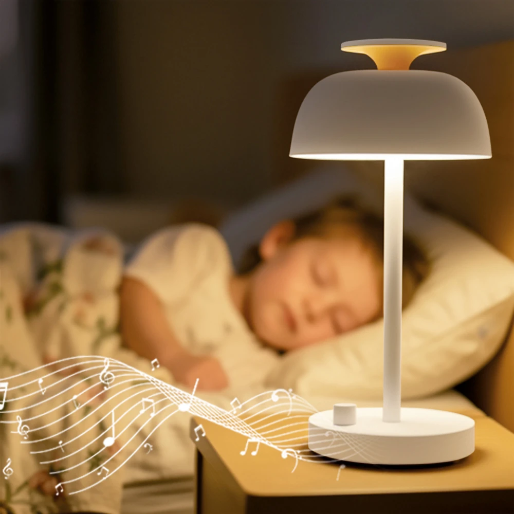 Naktinė lempa su Baltas Noise garsu, įkraunama, pritemdoma 8.5W 150Lm 4000K+RGB LiFePO4 1800mAh VIDEX VL-TF23W | balta – Įmontuota 10 raminančių melodijų ramiam miegui