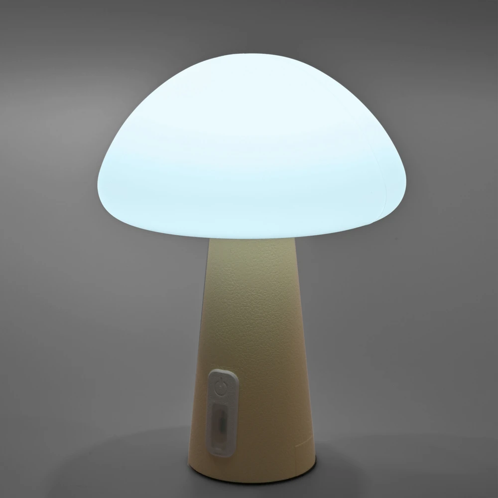 Naktinė lempa vaikams, silikoninė, įkraunama, pritemdoma 4W 210Lm 3000-6500K+RGB LiFePO4 2400mAh VIDEX VL-TF25BG | balta – Intuityvus spalvų keitimas prisilietimu saugiam naudojimui