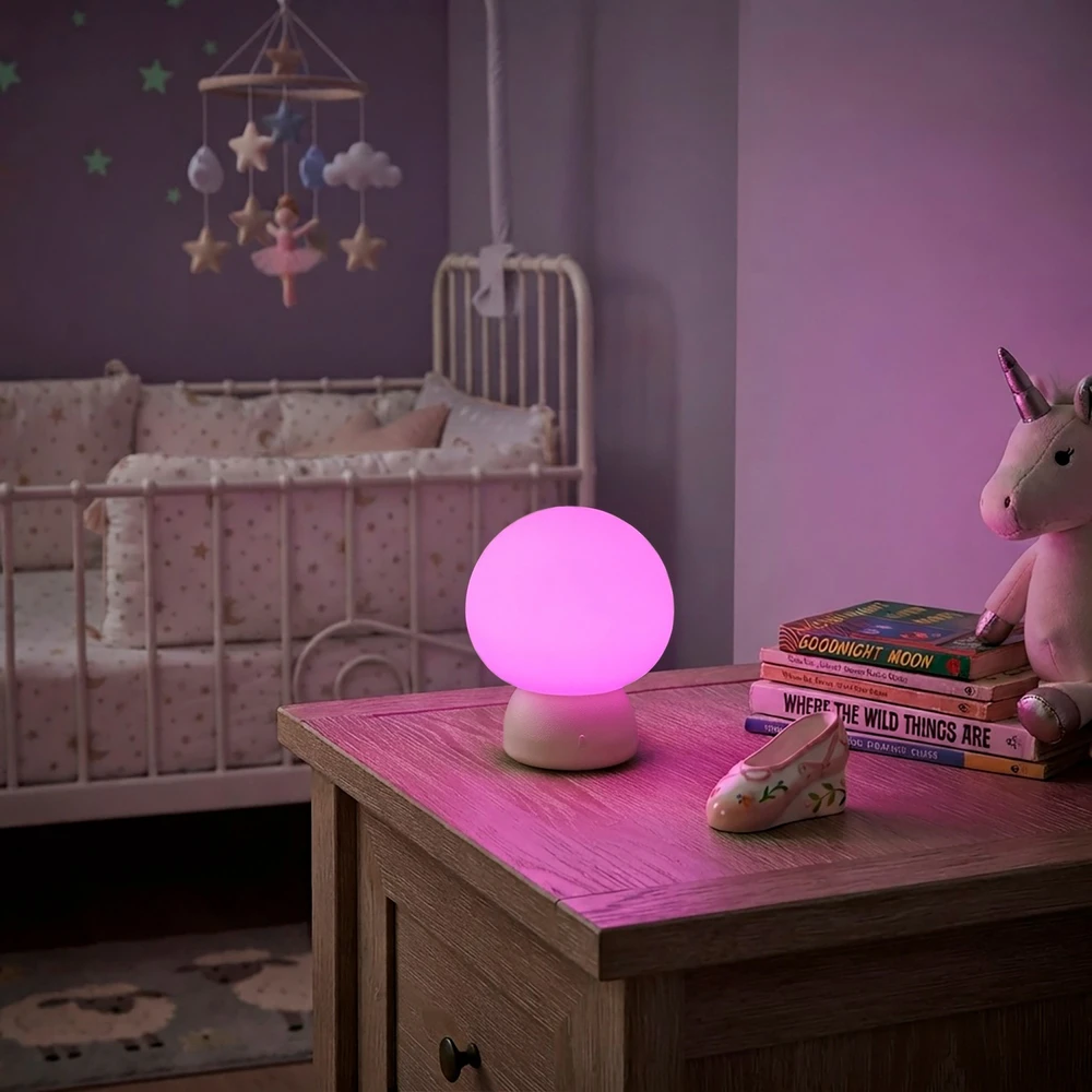 Įkraunama vaikiška LED naktinė lempa, silikoninė 4W 210Lm 3000-6500K+RGB VIDEX VL-TF26BG | balta – spalvų keitimas prisilietimu