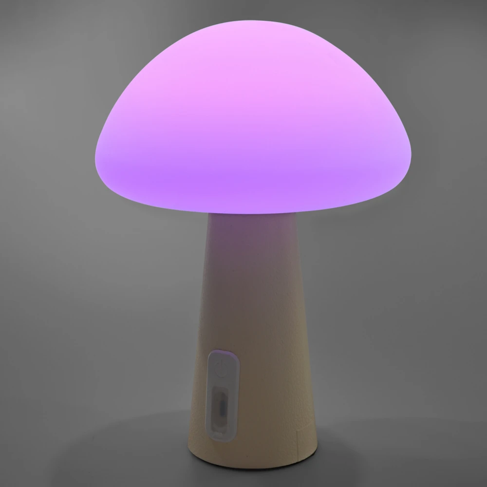 Naktinė lempa vaikams, silikoninė, įkraunama, pritemdoma 4W 210Lm 3000-6500K+RGB LiFePO4 2400mAh VIDEX VL-TF25BG | balta – Intuityvus spalvų keitimas prisilietimu saugiam naudojimui