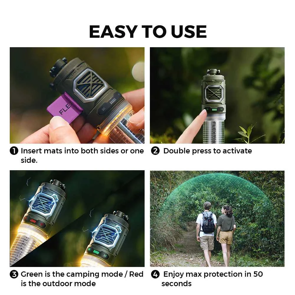 Portable mosquito repellent 3-in-1 Flextail Tiny Repel S (žalias)