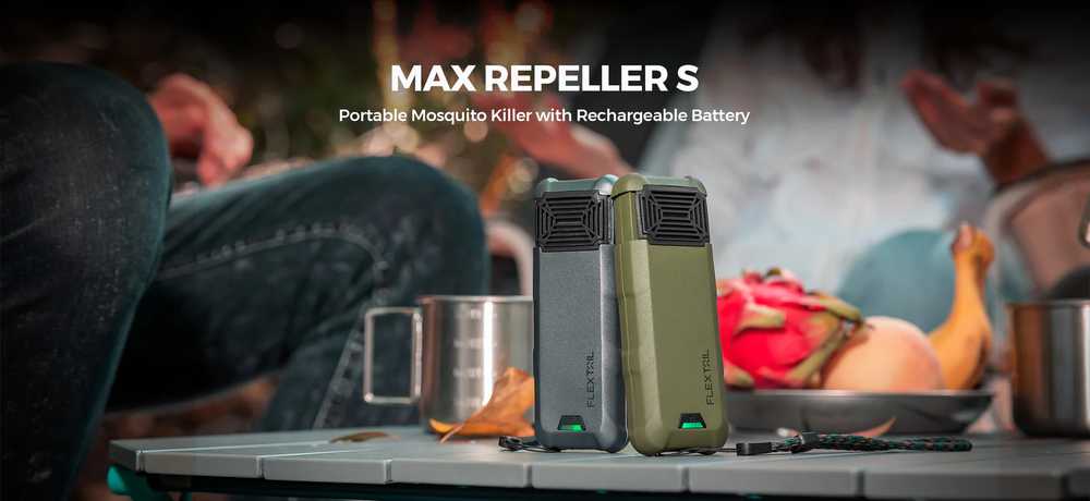 Nešiojamas du viename uodus atbaidantis Flextail Max Repel S (pilkas)