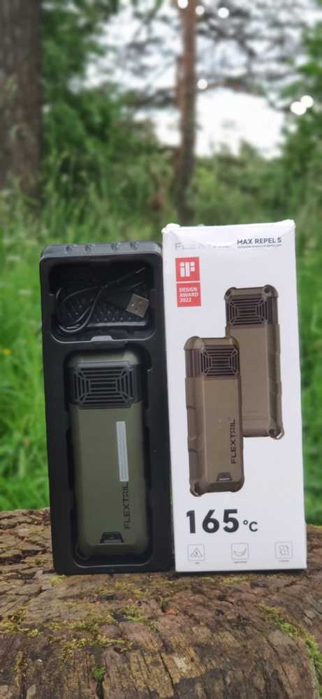 Nešiojamas du viename uodus atbaidantis Flextail Max Repel S (pilkas)