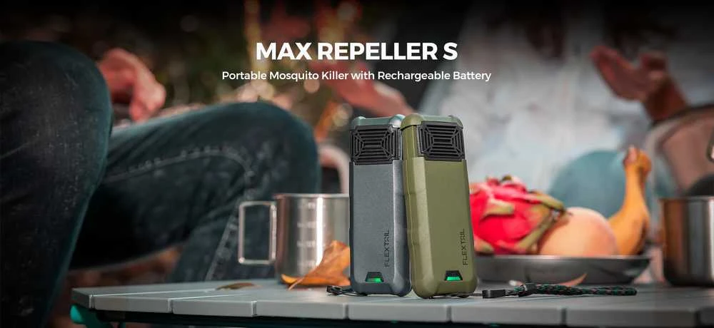 Nešiojamas du viename uodus atbaidantis Flextail Max Repel S (žalias)