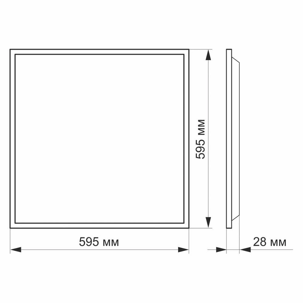 Panel LED 40W, 5100Lm 4000K (595x595x28mm) VIDEX VLE-PB404W (neutrali balta šviesa) 2 vnt.