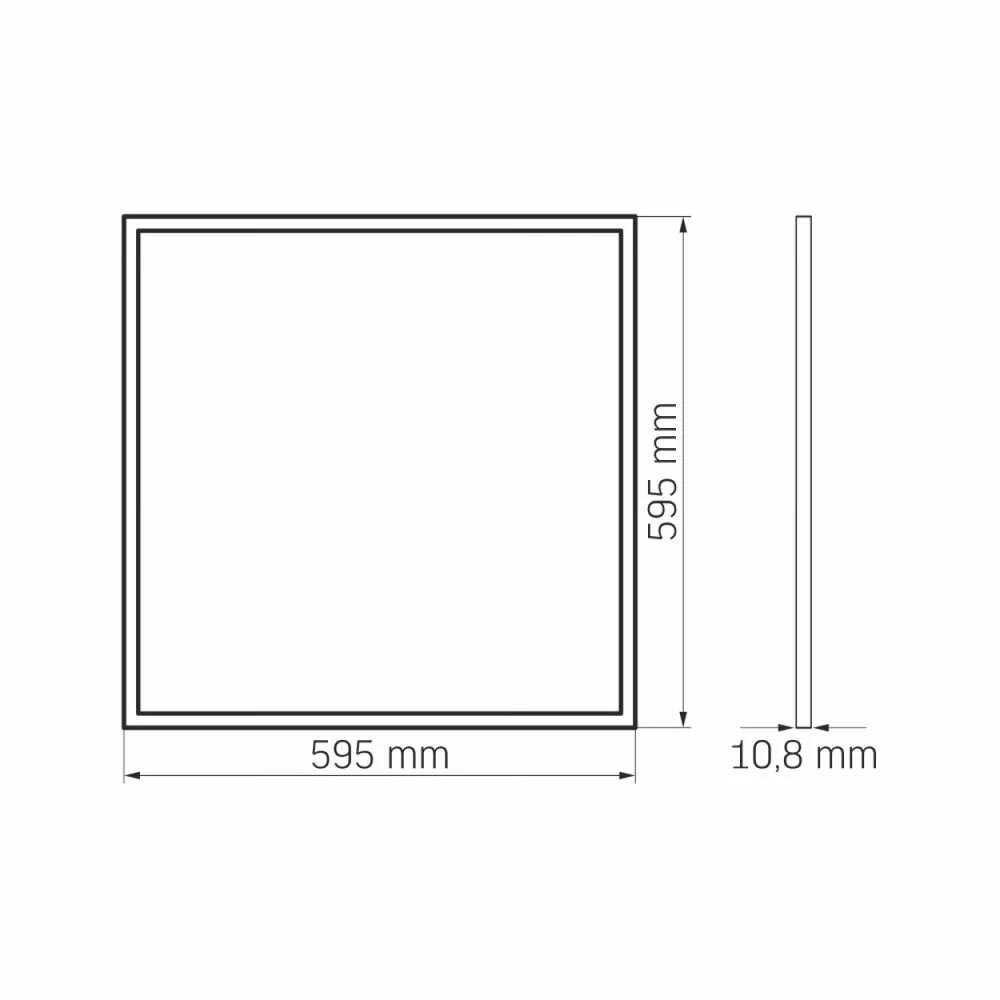Įleidžiamas itin plonas LED panelis 40W 5200Lm 4000K, 595x595x10.8mm, IP20, VIDEX VLE-P404W | Neutrali balta šviesa – Ultra-Slim ypač plonas korpusas minimalistiniam stiliui