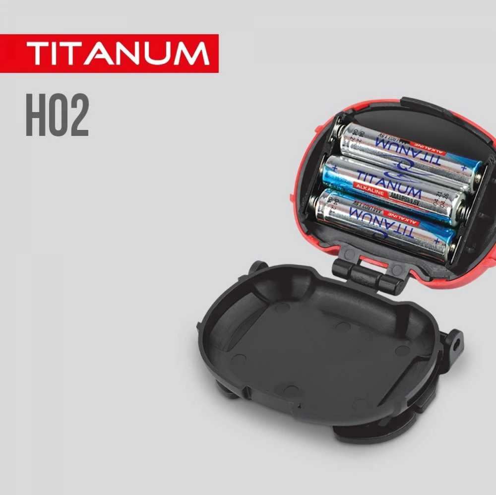 Galvos žibintas LED 100Lm 6500K, 3xAAA, TITANUM TLF-H02 – Lengvas smūgiams atsparus korpusas ir reguliuojamas elastingas galvos dirželis