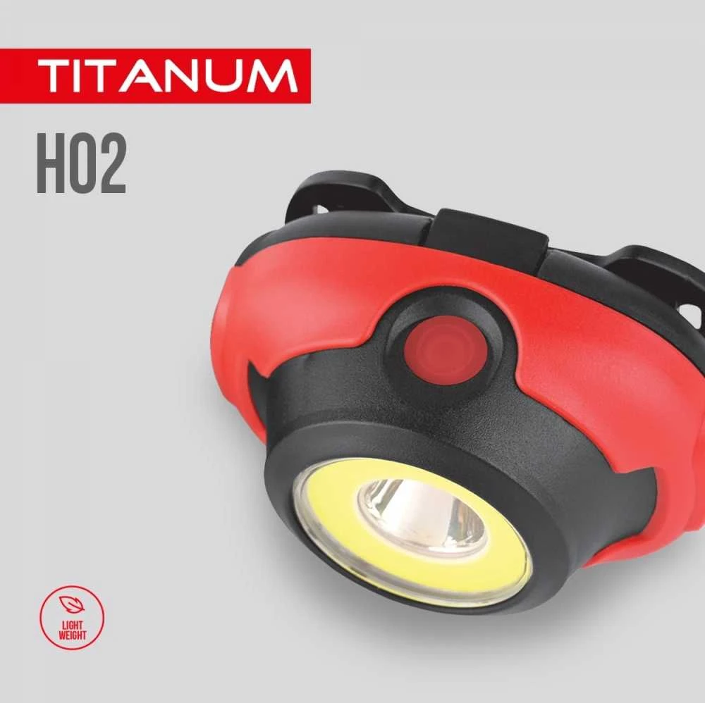 Galvos žibintas LED 100Lm 6500K, 3xAAA, TITANUM TLF-H02 – Lengvas smūgiams atsparus korpusas ir reguliuojamas elastingas galvos dirželis