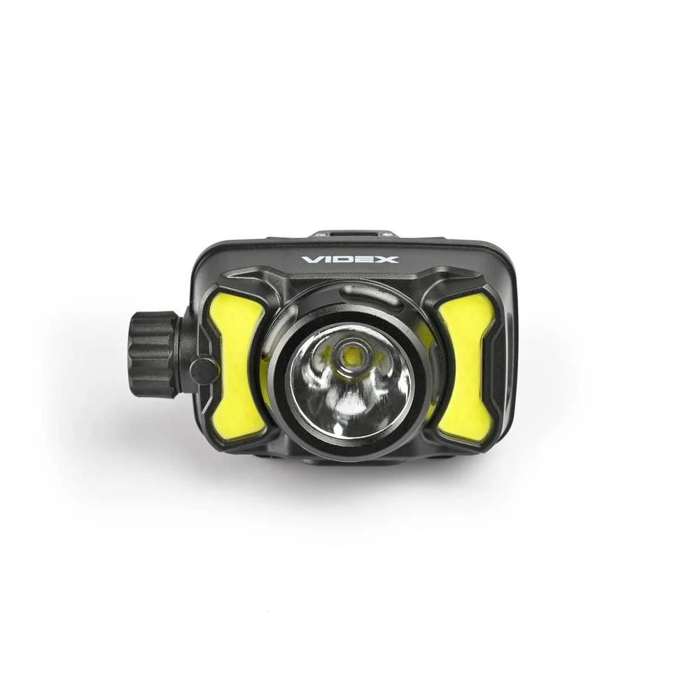 Įkraunamas galvos žibintas LED CREE XPG3 5W + 3W COB + Raudonas, 410Lm 5000K, Li-pol 1800mAh, VIDEX VLF-H147 – Įmontuotas raudonos šviesos režimas naktinio matymo apsaugai