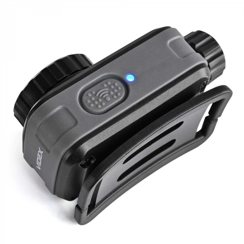Įkraunamas galvos žibintas su judesio jutikliu LED Luminus SST20 10W, 500Lm 5000K + SMD 3W Raudonas/Žalias, Li-pol 2000mAh, VIDEX VLF-H046Z – Optinis ZOOM fokusavimui ir medžioklės šviesos spektras