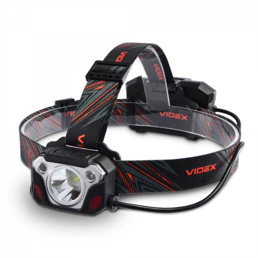 Videx Įkraunamas galvos žibintas su judesio jutikliu LED Luminus SST40, 20W 1400Lm 6500K, Li-ion 2x18650 2200mAh, VLF-H056 – Ekstremali 1400Lm galia ir du akumuliatoriai pakaušyje