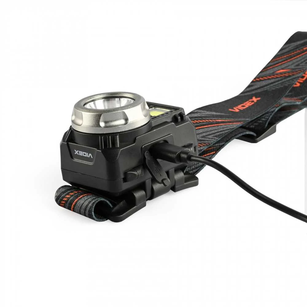 Videx Įkraunamas galvos žibintas su judesio jutikliu LED CREE XPG3 5W + COB 5W 550Lm 5000K, Li-ion VLF-B12 1200mAh arba 3xAAA, VLF-H075C – Universalus hibridinis maitinimas ir galinga kombinuota darbo šviesa
