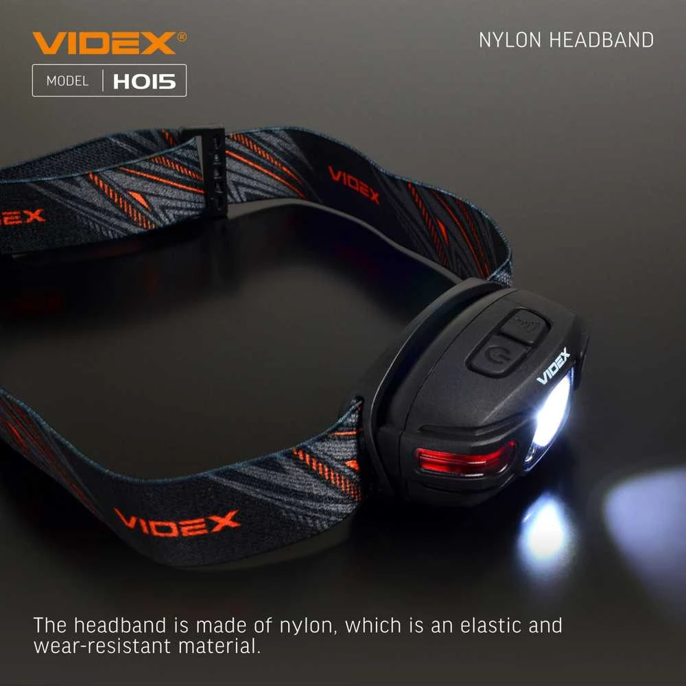 Įkraunamas galvos žibintas su judesio jutikliu LED CREE XTE 5W, 330Lm 5000K, Li-ion 850mAh, VIDEX VLF-H015 – Bekontaktis judesio jutiklis šviesos įjungimui rankos mostu