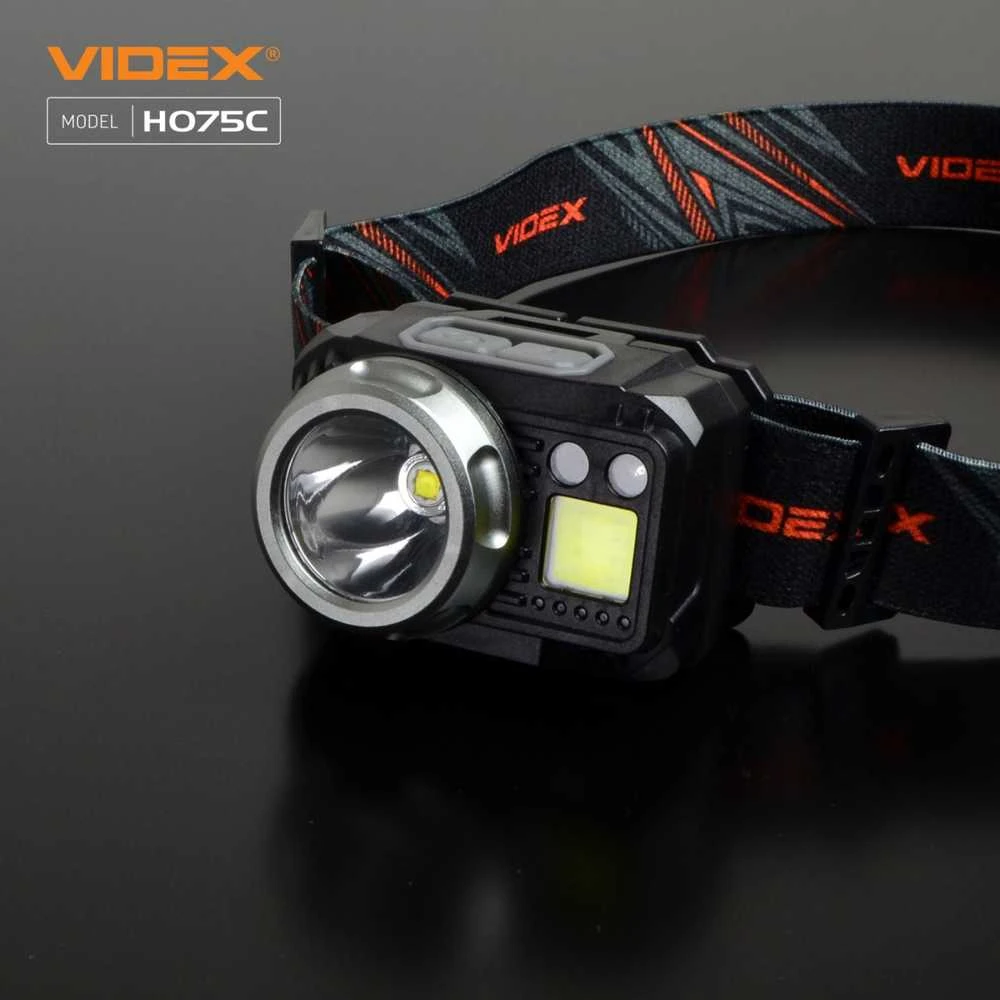 Videx Įkraunamas galvos žibintas su judesio jutikliu LED CREE XPG3 5W + COB 5W 550Lm 5000K, Li-ion VLF-B12 1200mAh arba 3xAAA, VLF-H075C – Universalus hibridinis maitinimas ir galinga kombinuota darbo šviesa