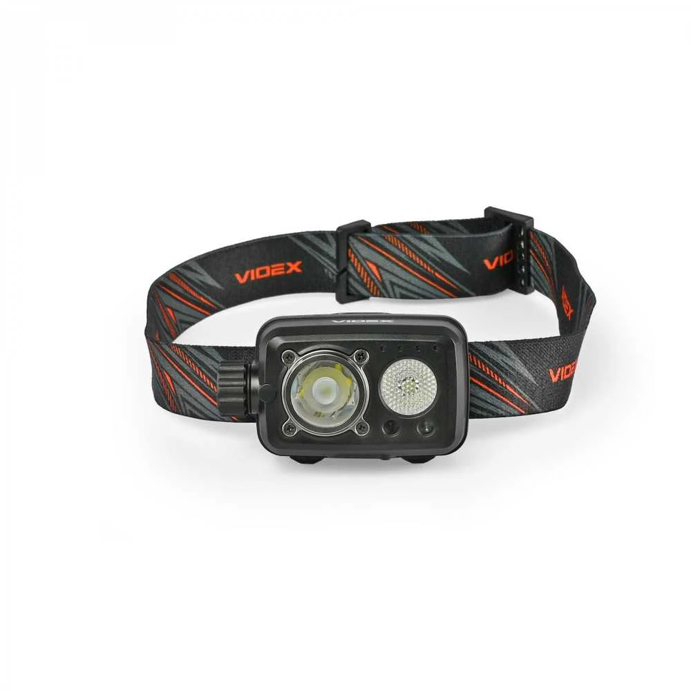 Videx Priekinis žibintas su jutikliu LED įkraunamas 10W + 3W, su rankiniu būdu reguliuojamu šviesos jungikliu ir valdomas rankos judesiu